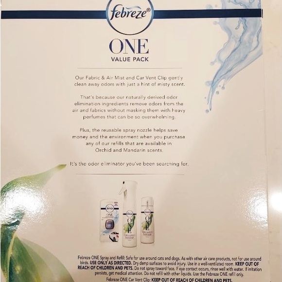 Febreze Value pack Aqua Scent Fabric & Air Spray with Refill and Car Vent NEW - Picture 3 of 3